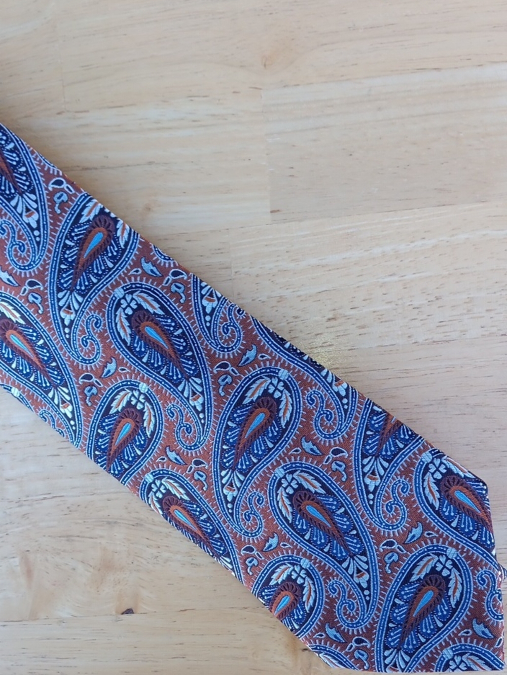 Jos. A. Bank Brown and Blue Paisley Silk Tie